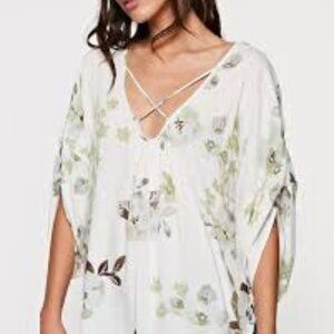 Lovestitch Floral Cross Front Tunic Top Size M/L